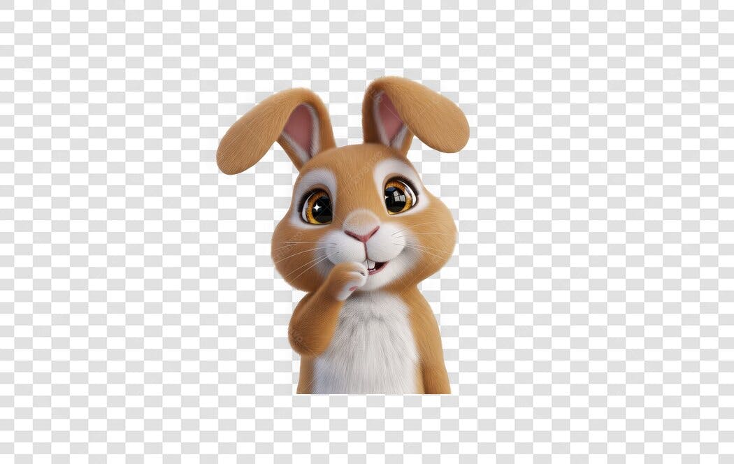 Personagem Ilustrado Coelhinho Fofo Páscoa PNG Fundo Transparente