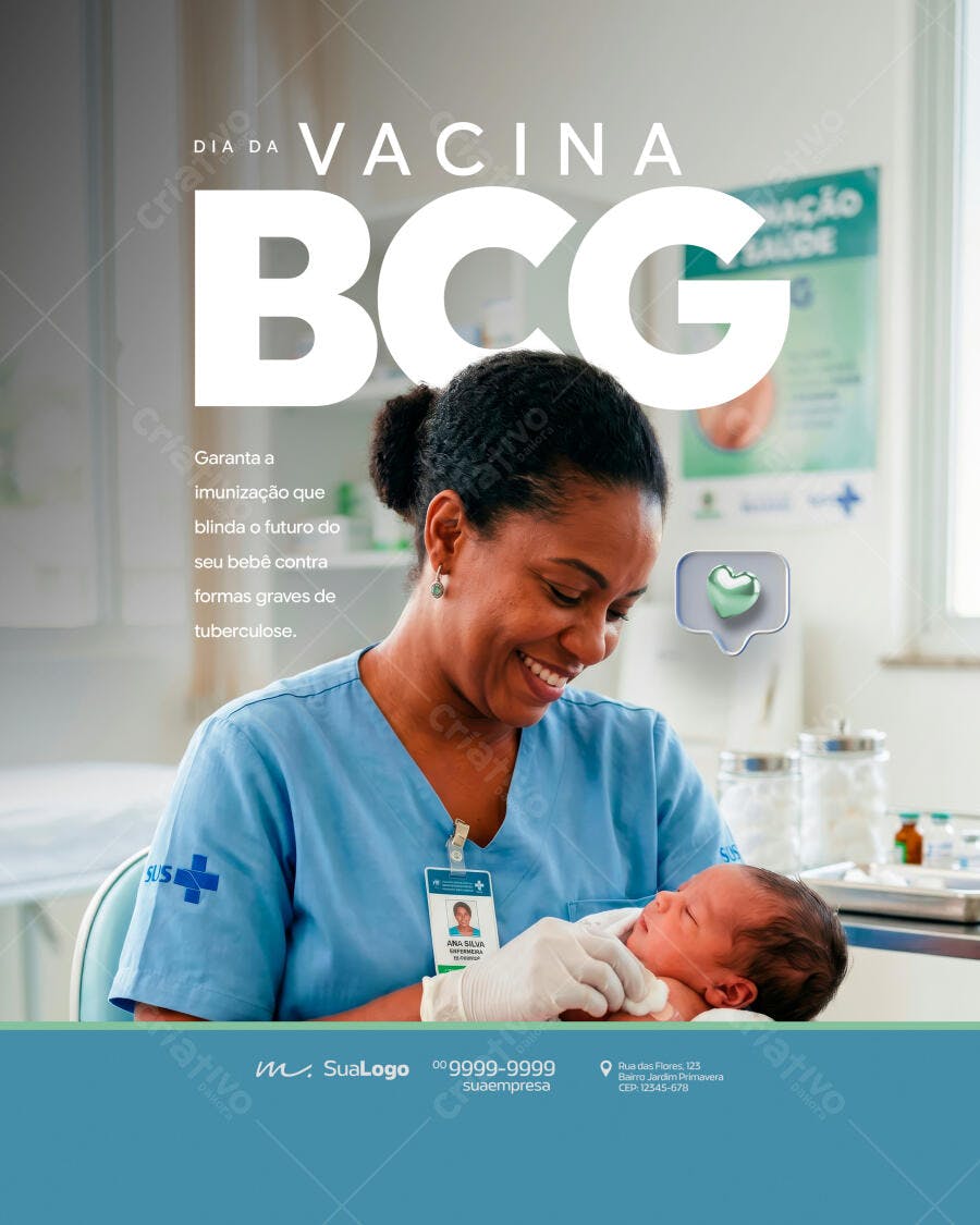 Post Dia da Vacina BCG Clínica Médica PSD Editável