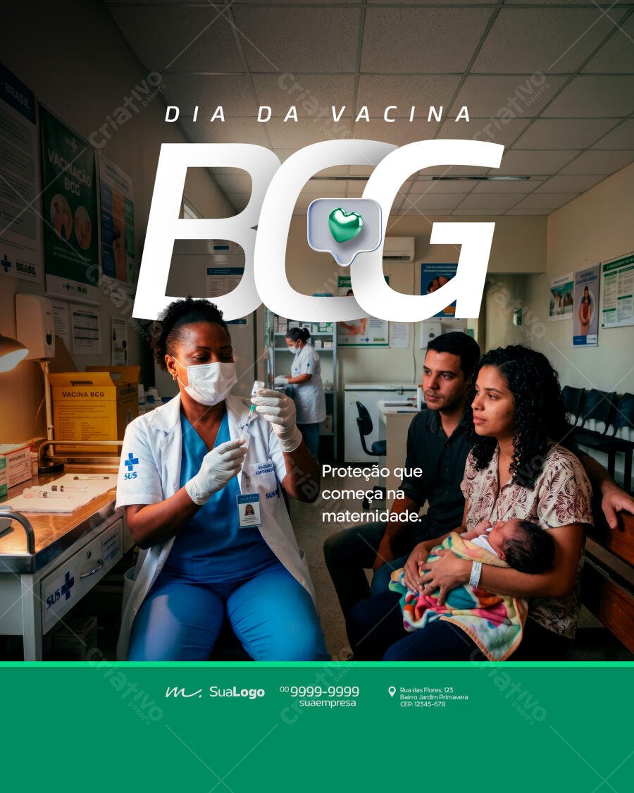 Post Instagram Dia da Vacina BCG Maternidade PSD Editável