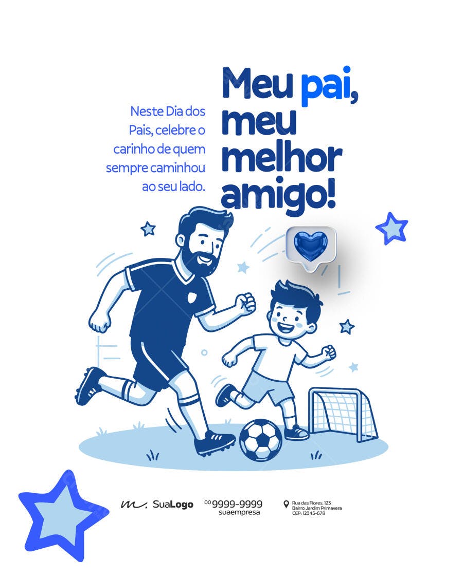 Post Instagram Dia dos Pais Futebol PSD Editável