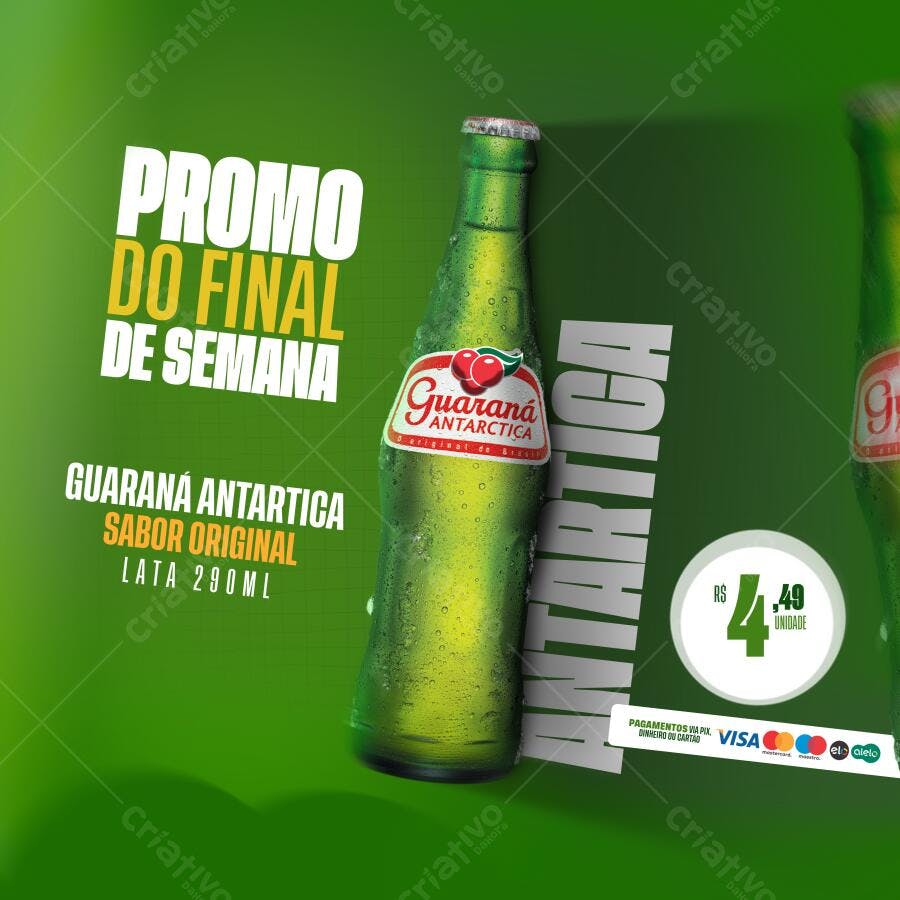 Post Instagram Promoção Guaraná Antártica PSD Editável