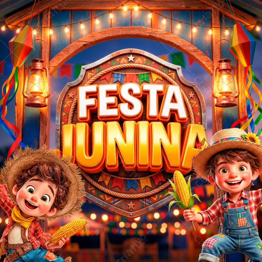 Festa Junina Arraial Kids PSD Editável