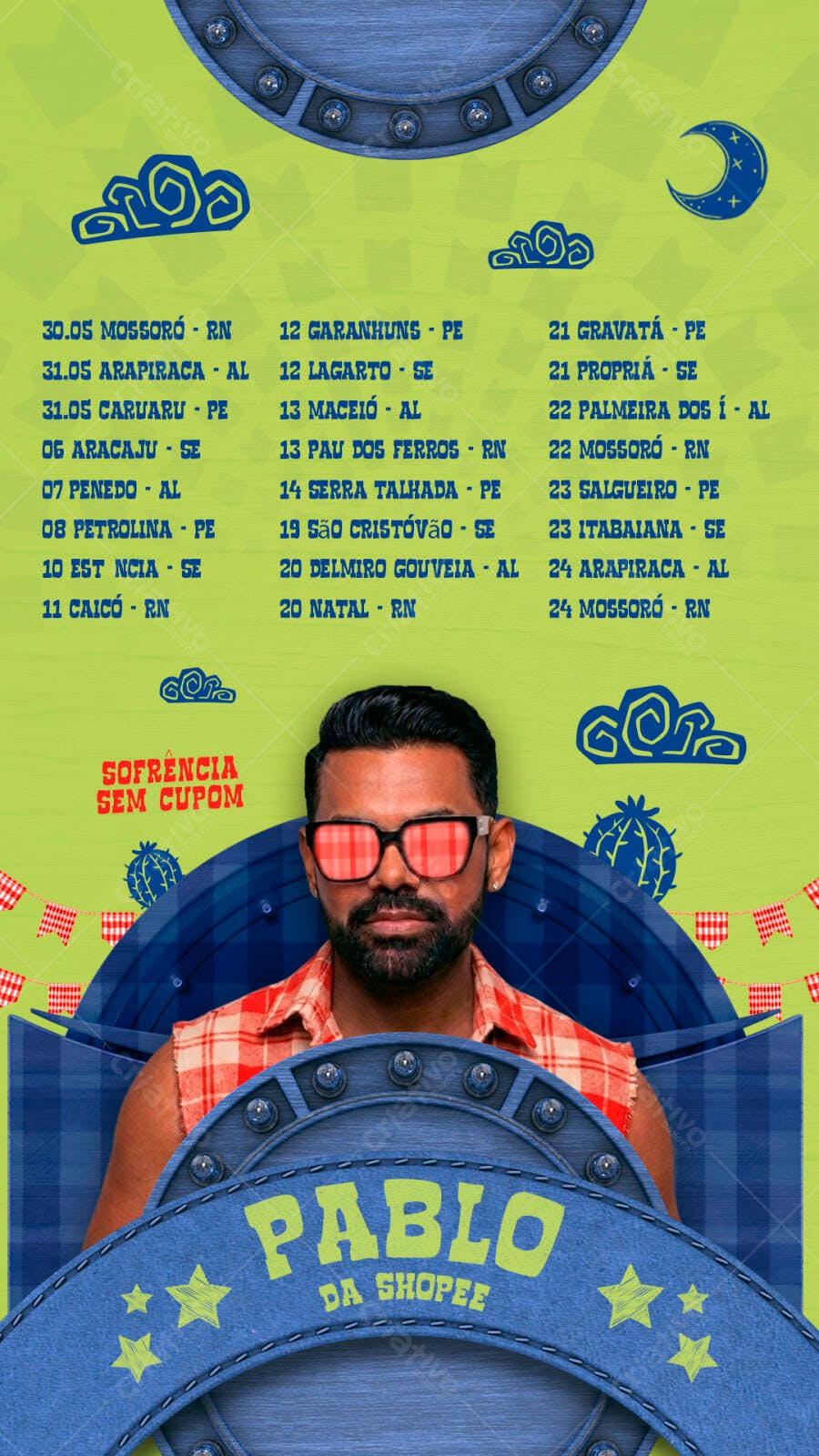 Flyer Festa Junina São João Pablo da Shopee PSD Editável