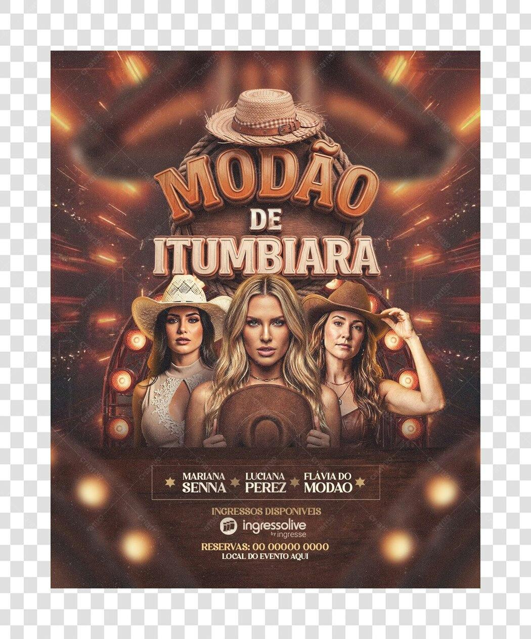 Flyer Modão de Itumbiara Sertanejo Feminino Country