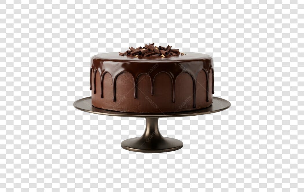 Foto Recortada Bolo de Chocolate com Calda PNG Fundo Transparente