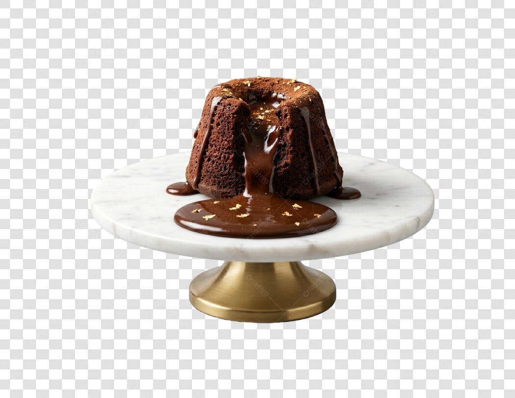 Foto Recortada Petit Gateau Chocolate Calda PNG Fundo Transparente