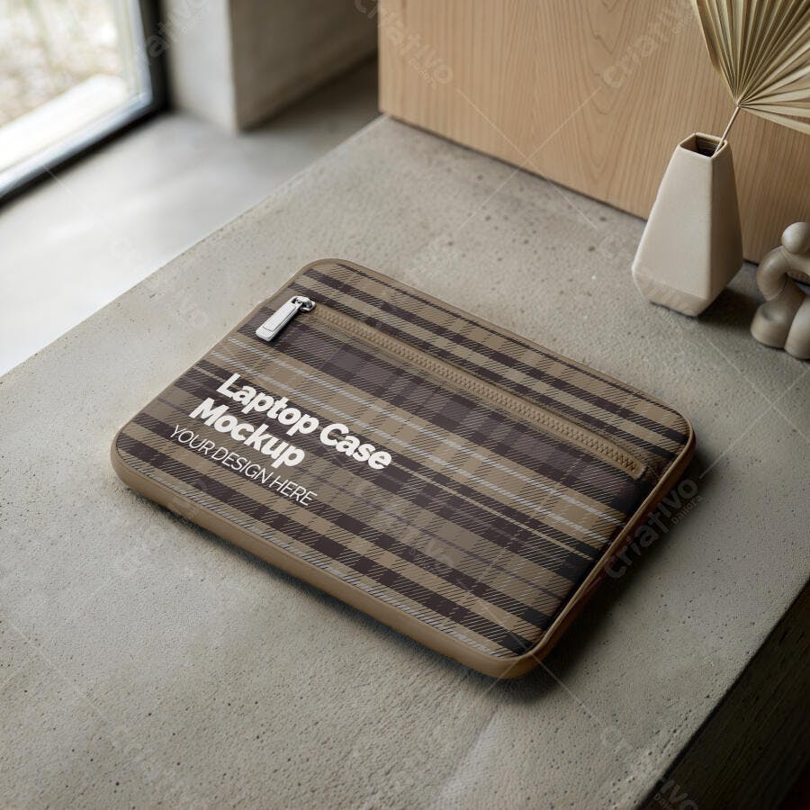 Mockup Capa Notebook Estampada Perspectiva Superior Editável
