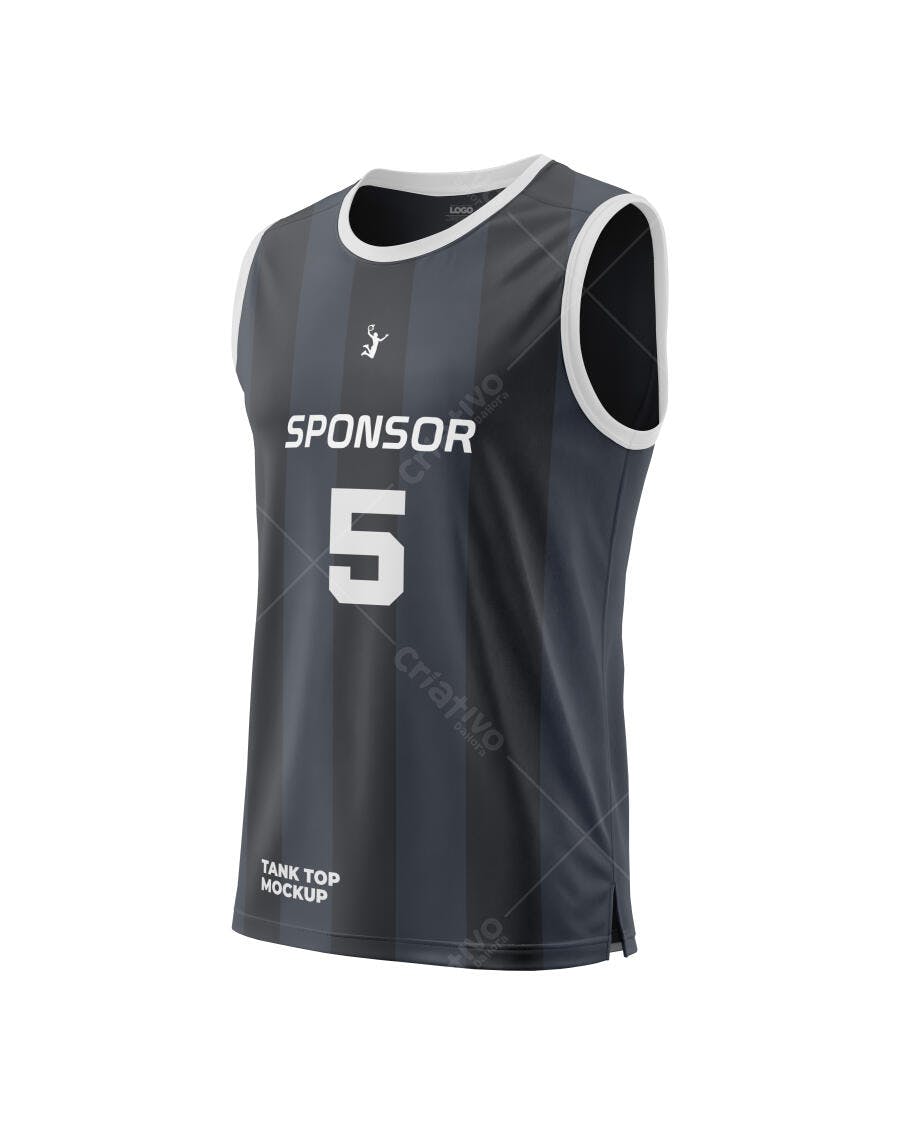 Mockup Regata Esportiva Masculina Fundo Branco Editável