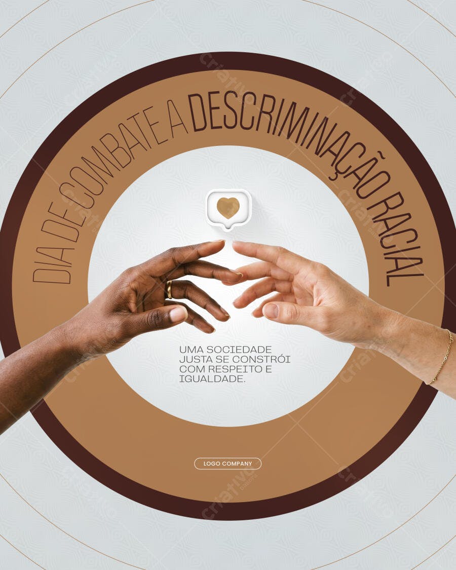 Post Dia de Combate à Discriminação Racial PSD Editável