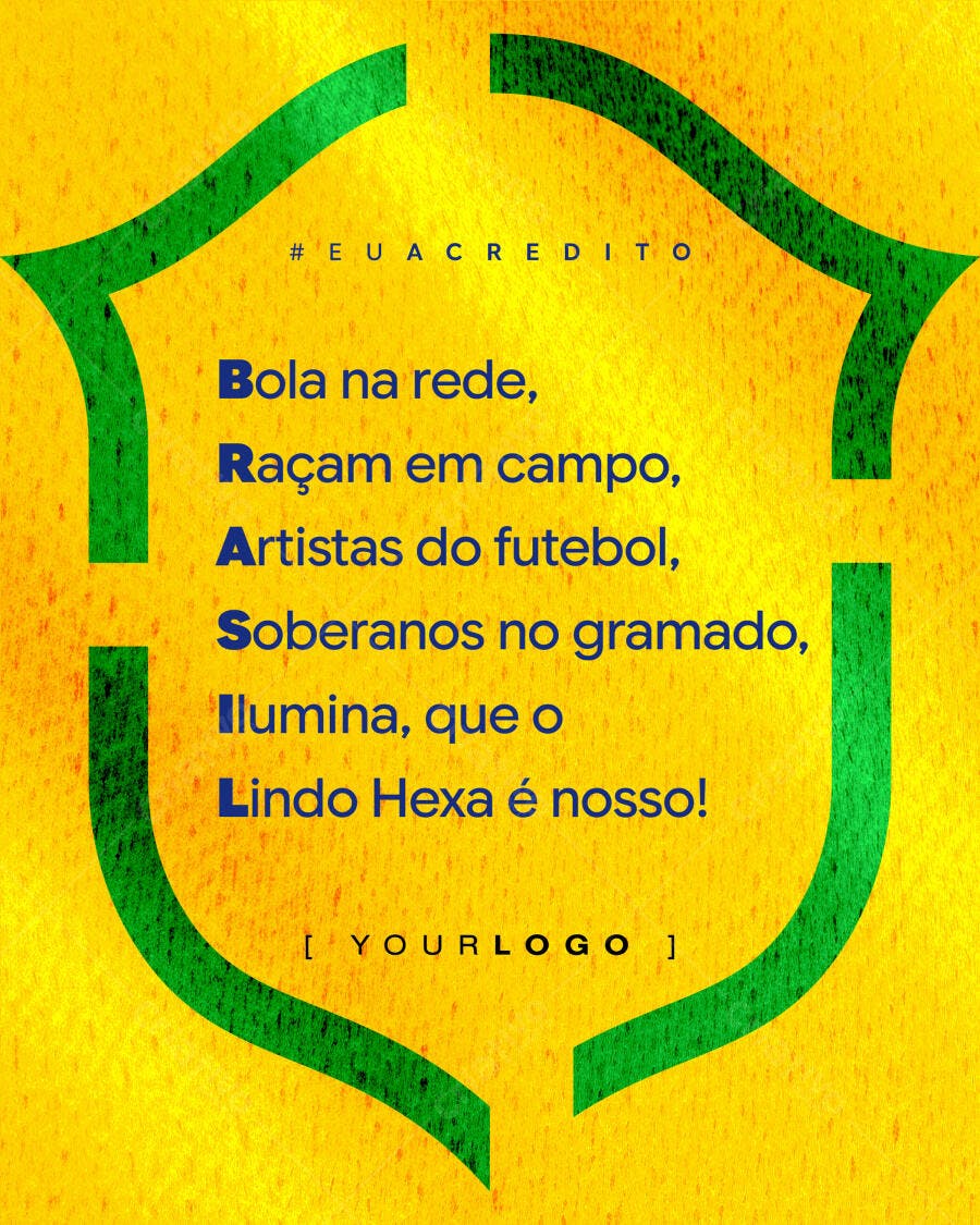 Post Instagram Copa do Mundo Brasil Hexa PSD Editável