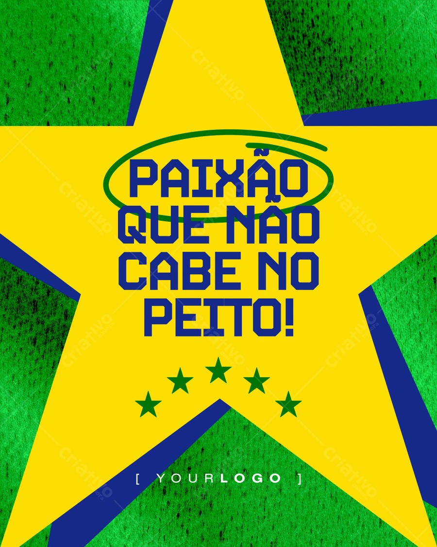 Post Instagram Copa do Mundo Brasil PSD Editável