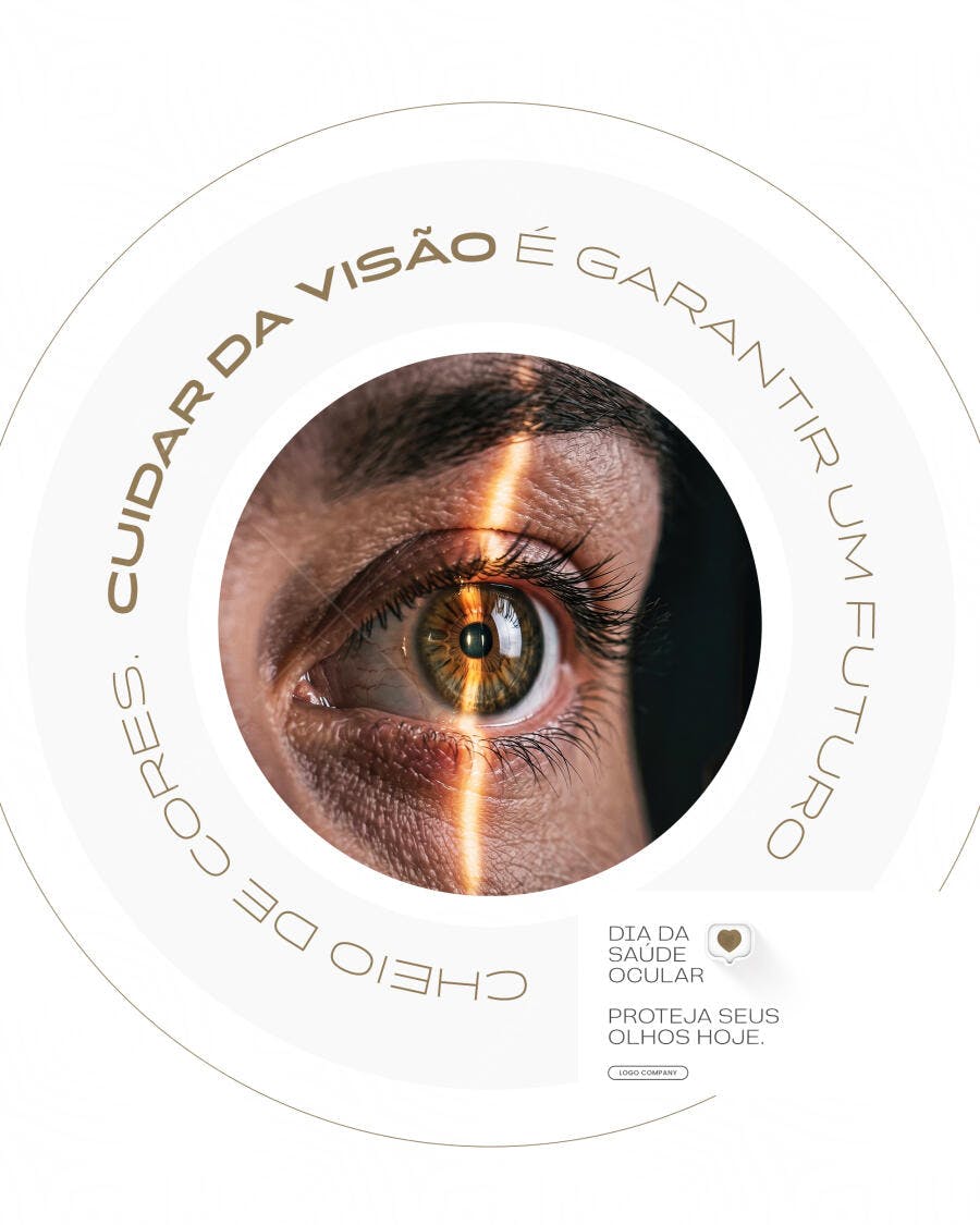Post Instagram Dia da Saúde Ocular Oftalmologia PSD Editável
