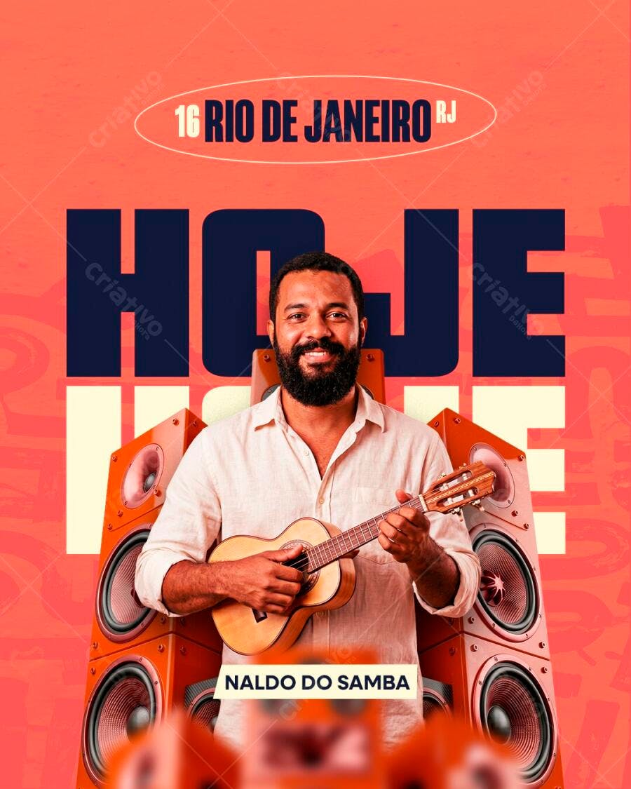 Post Instagram Show Samba Rio de Janeiro PSD Editável