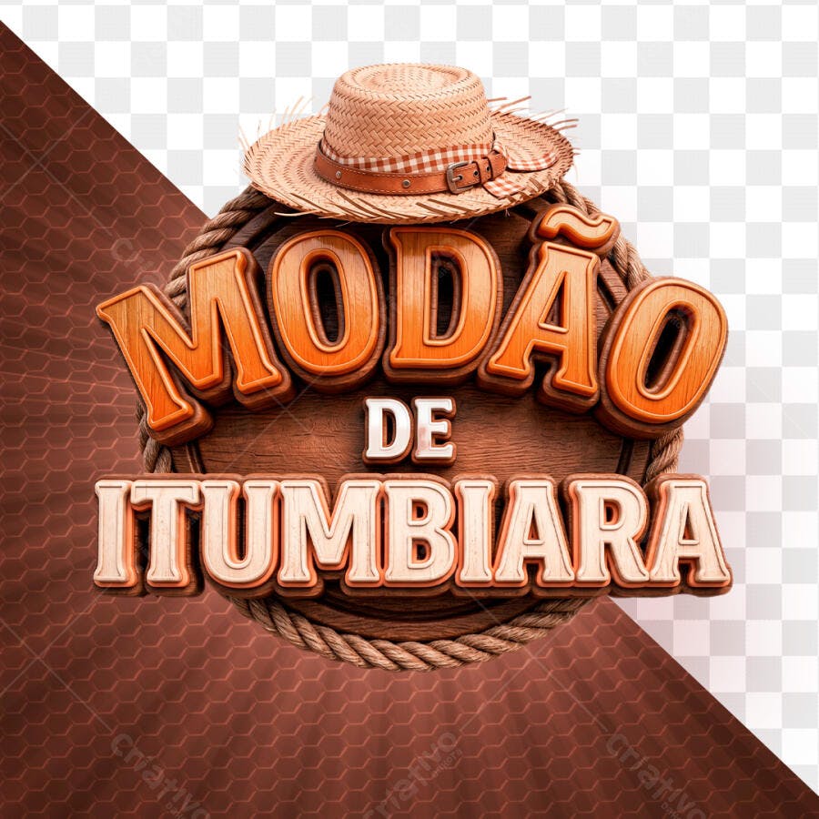 Selo 3D Modão de Itumbiara Festa Junina PNG Transparente