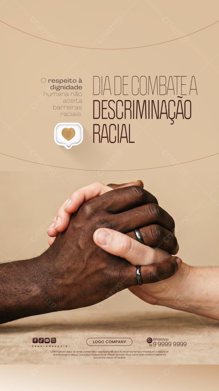 Story Dia Combate Discriminação Racial PSD Editável