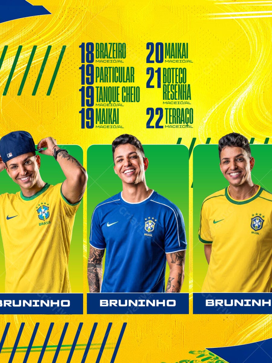 Flyer Agenda de Shows Futebol Copa PSD Editável