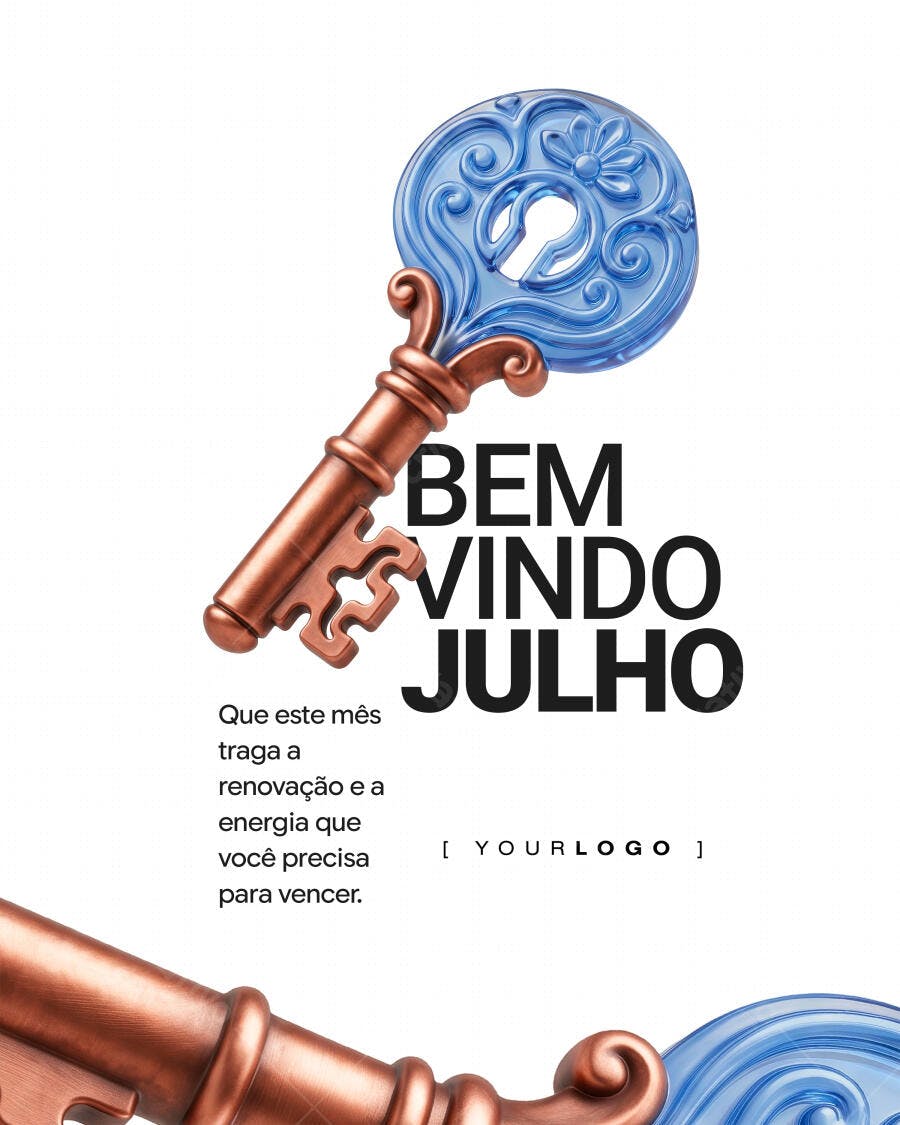 Post Instagram Bem Vindo Julho Chaves Renovação PSD Editável