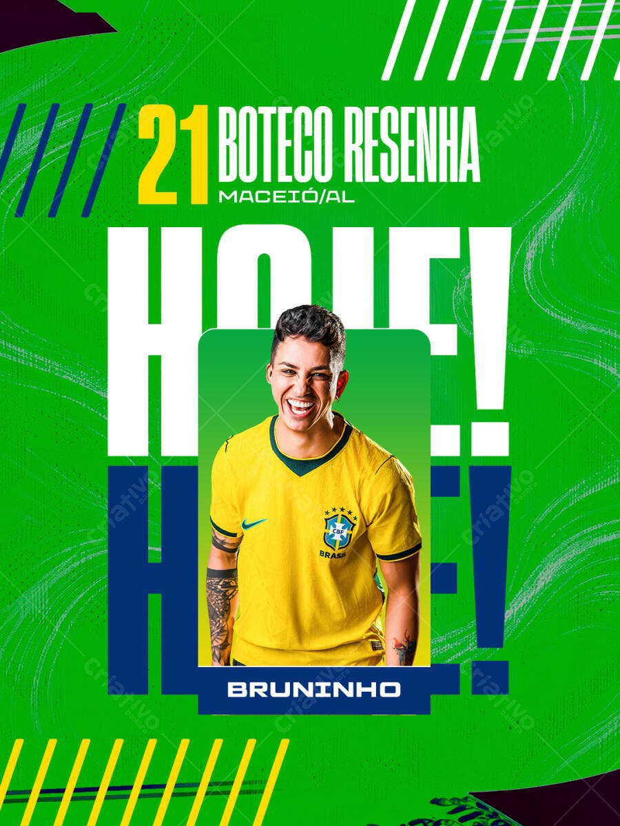 Post Instagram Boteco Resenha Futebol PSD Editável