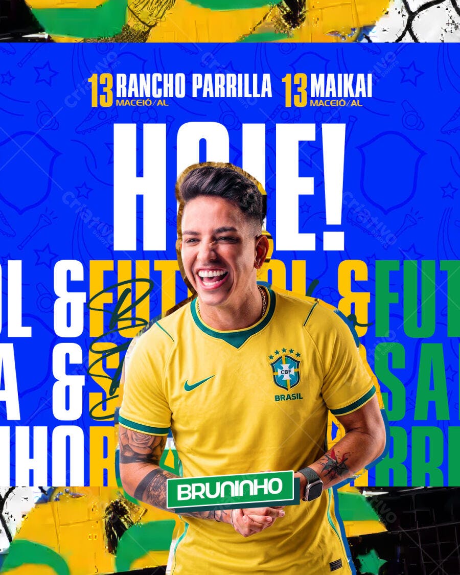 Post Instagram Copa do Mundo Futebol Brasil PSD Editável