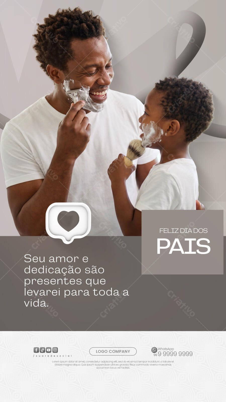 Post Instagram Dia dos Pais Agosto PSD Editável