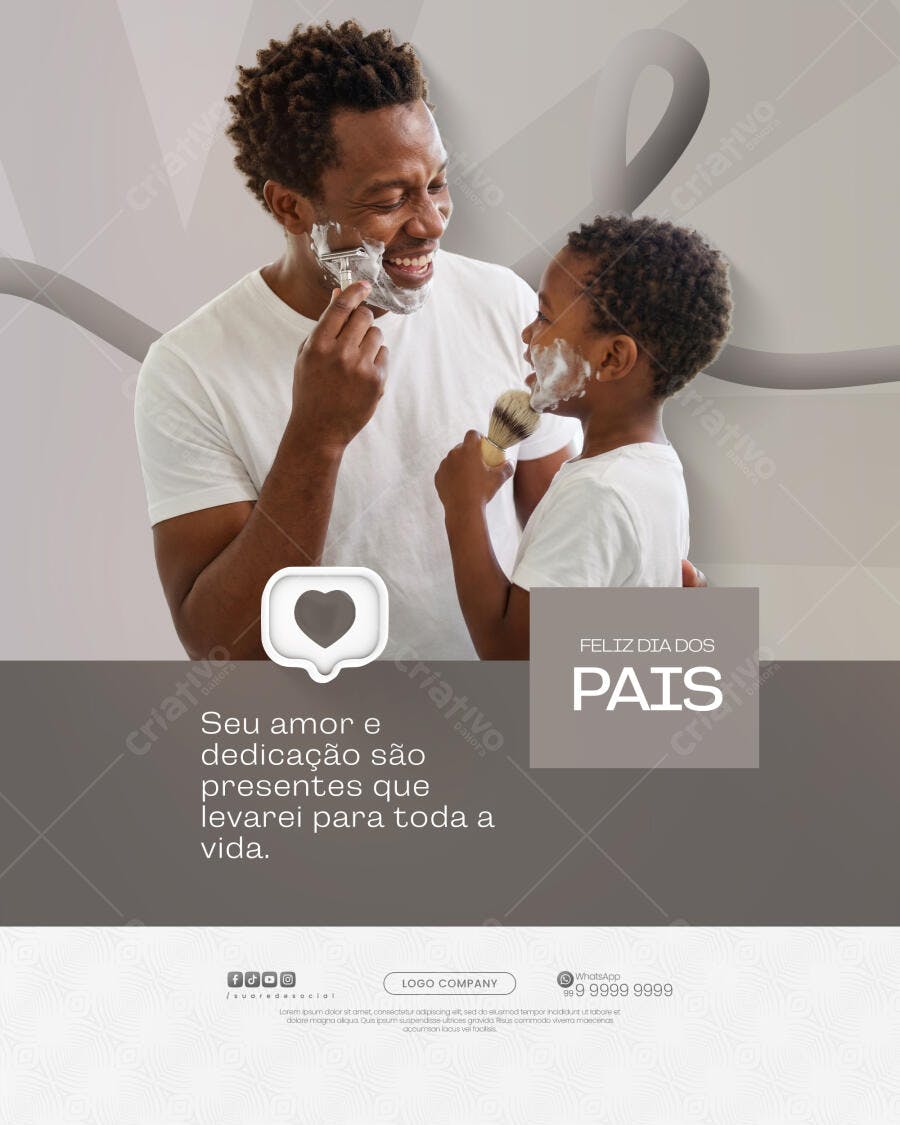 Post Instagram Dia dos Pais Família PSD Editável