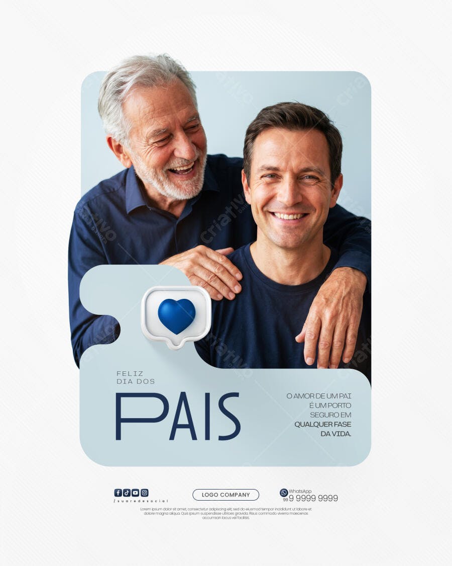 Post Instagram Dia dos Pais Família PSD Editável