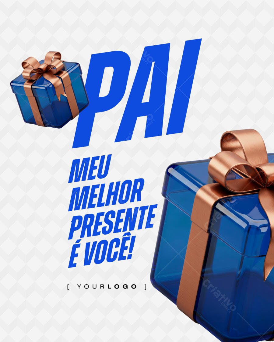 Post Instagram Dia dos Pais Presente Azul PSD Editável