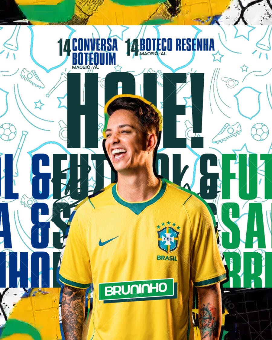 Post Instagram Futebol Boteco Resenha PSD Editável