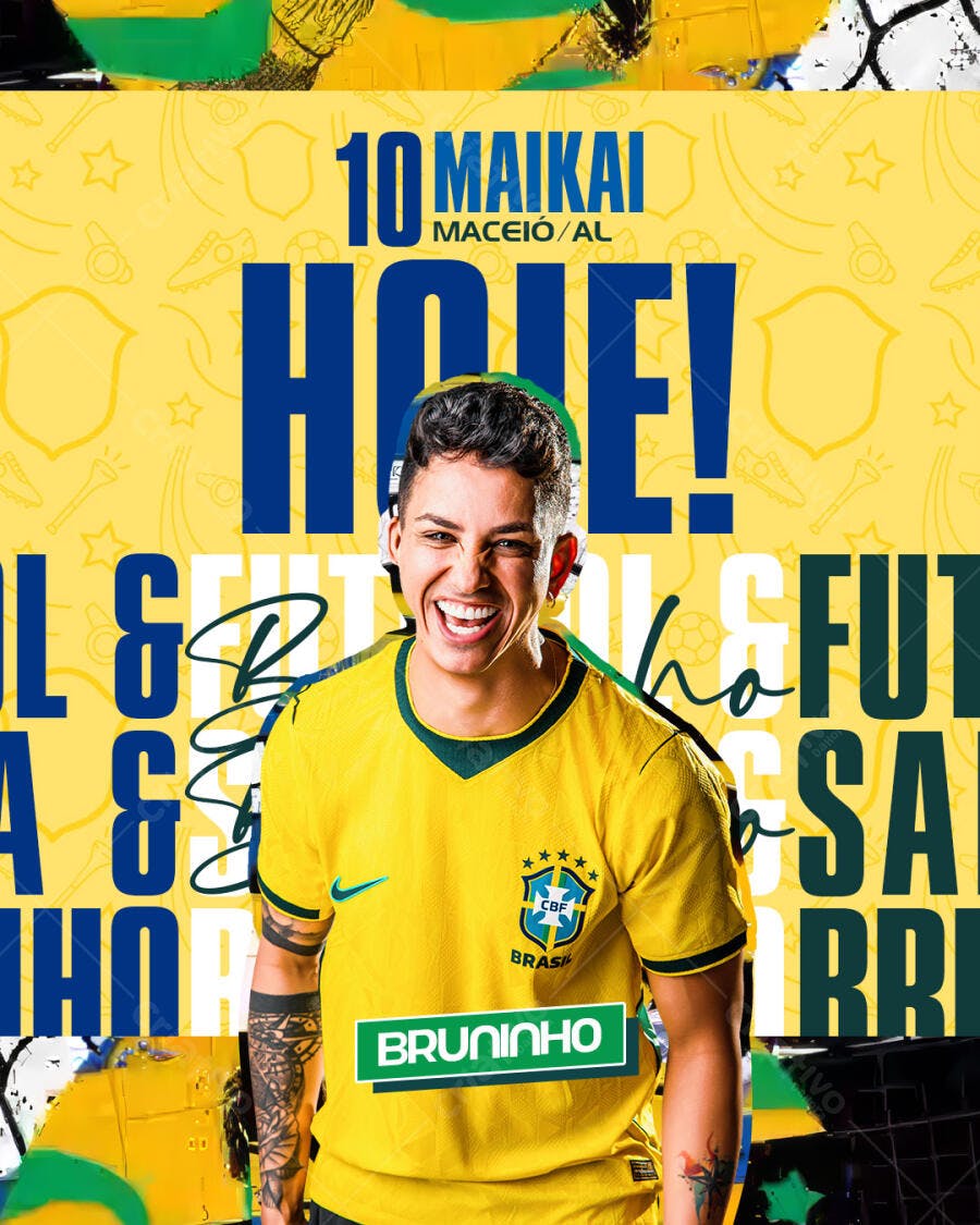 Post Instagram Futebol Brasil Copa PSD Editável
