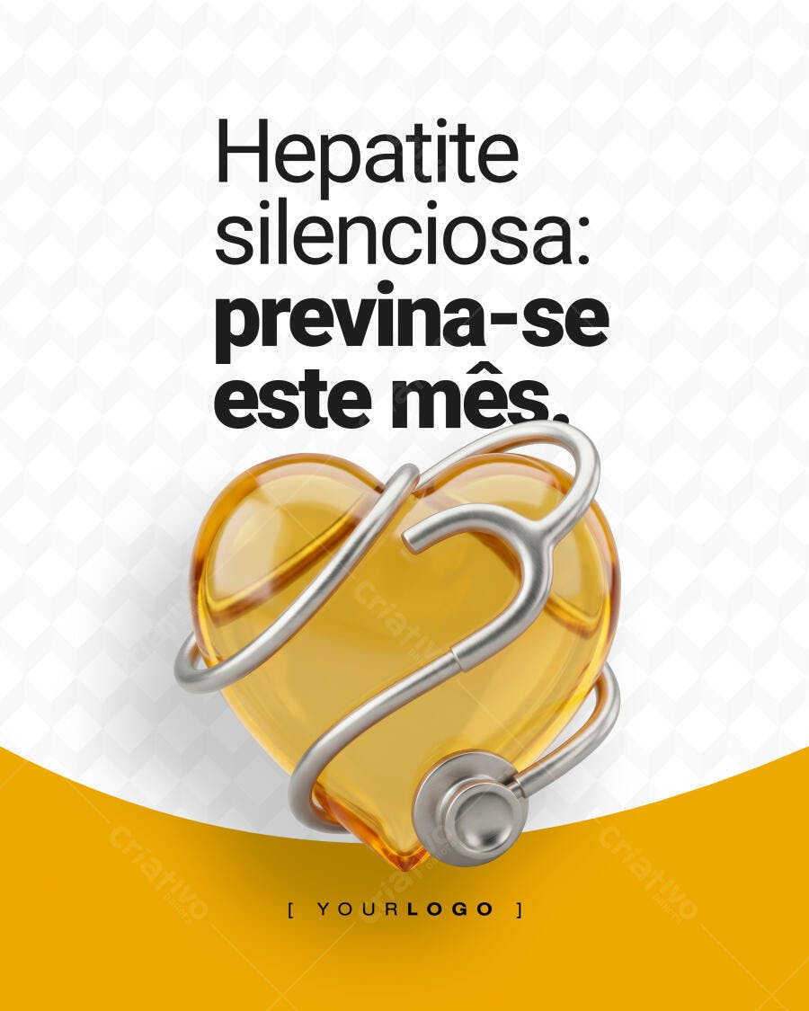 Post Instagram Hepatite Silenciosa Clínica Médica PSD Editável