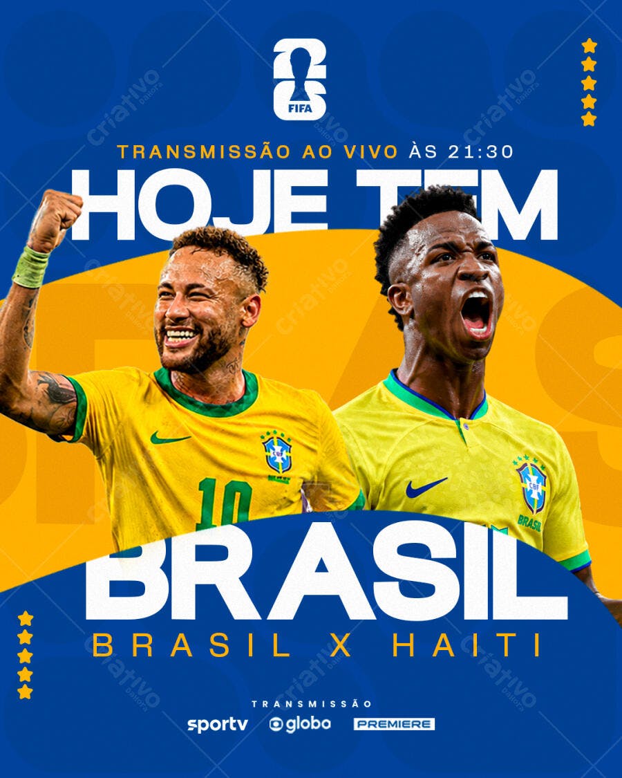 Post Instagram Jogo de Futebol Brasil PSD Editável