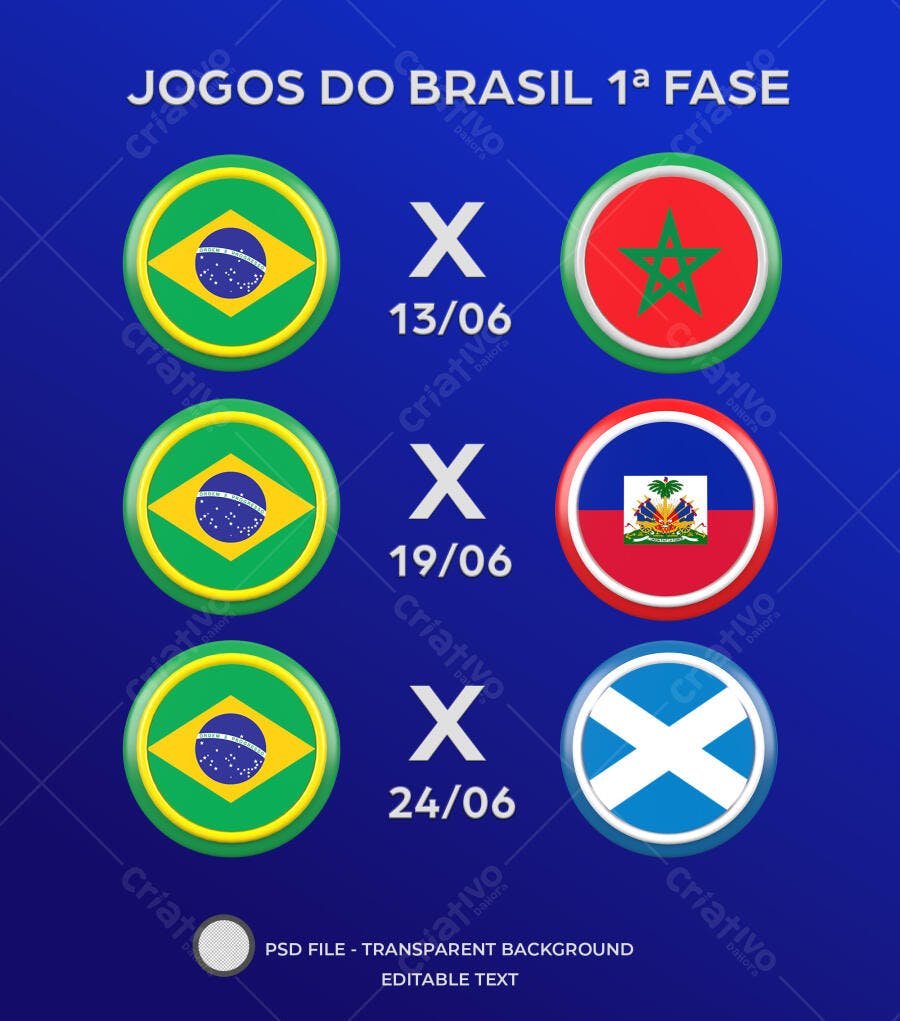 Post Instagram Jogos do Brasil Copa PSD Editável