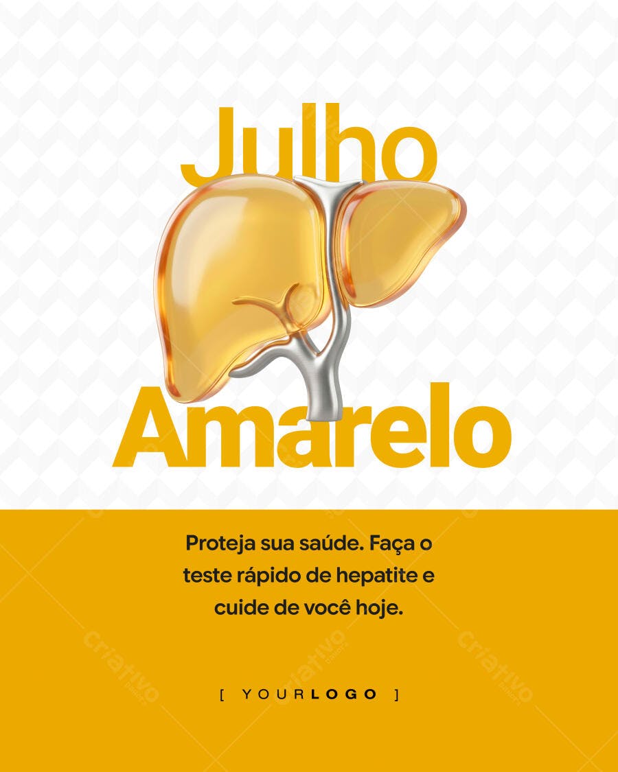 Post Julho Amarelo Conscientização Hepatite PSD Editável