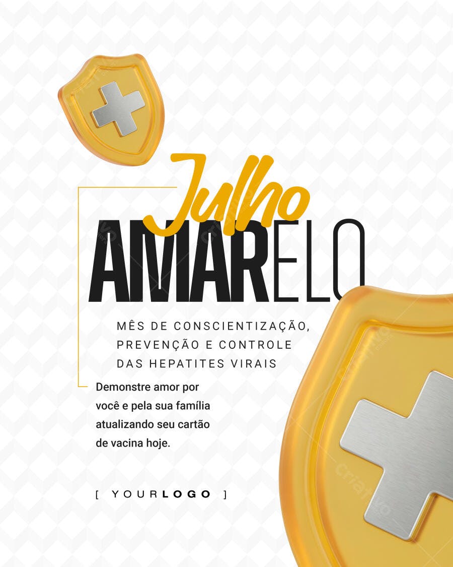 Post Julho Amarelo Conscientização Hepatites Virais PSD Editável