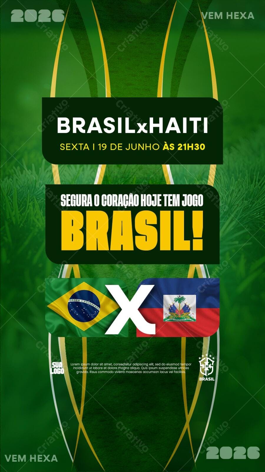 Story Brasil x Haiti Futebol Junho PSD Editável