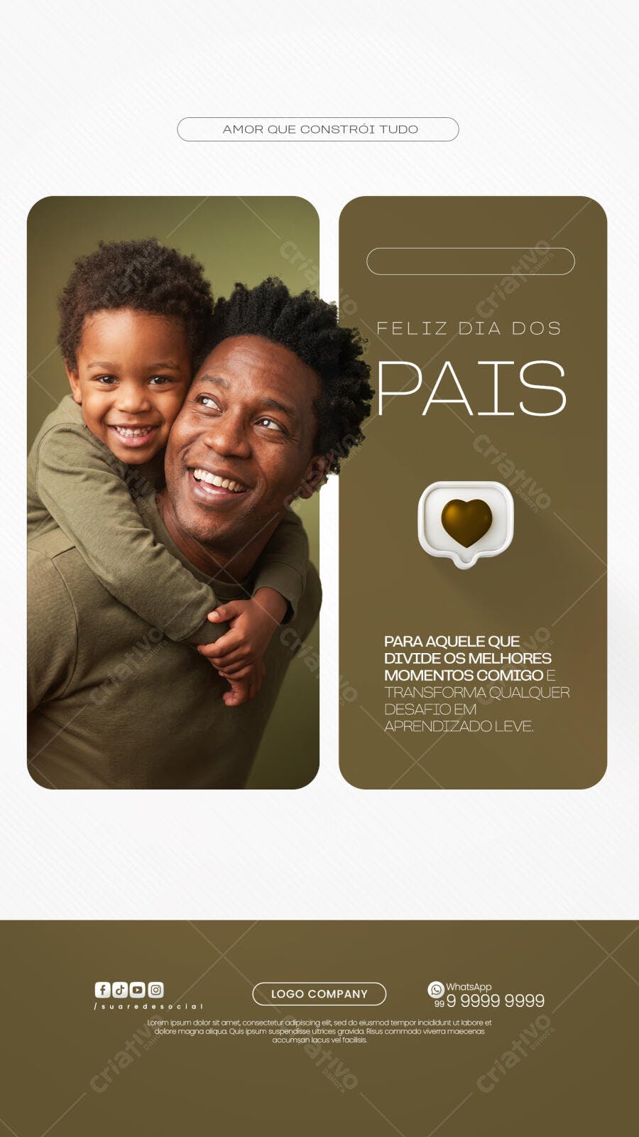 Story Dia dos Pais Agosto Minimalista PSD Editável