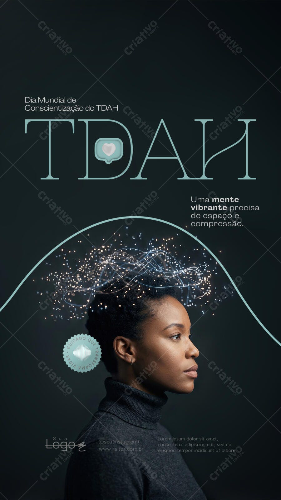 Story Dia Mundial Conscientização TDAH PSD Editável
