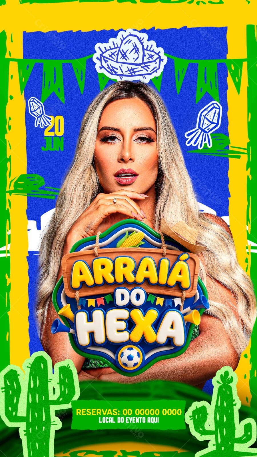 Story Instagram Arraiá do Hexa Festa Junina PSD Editável