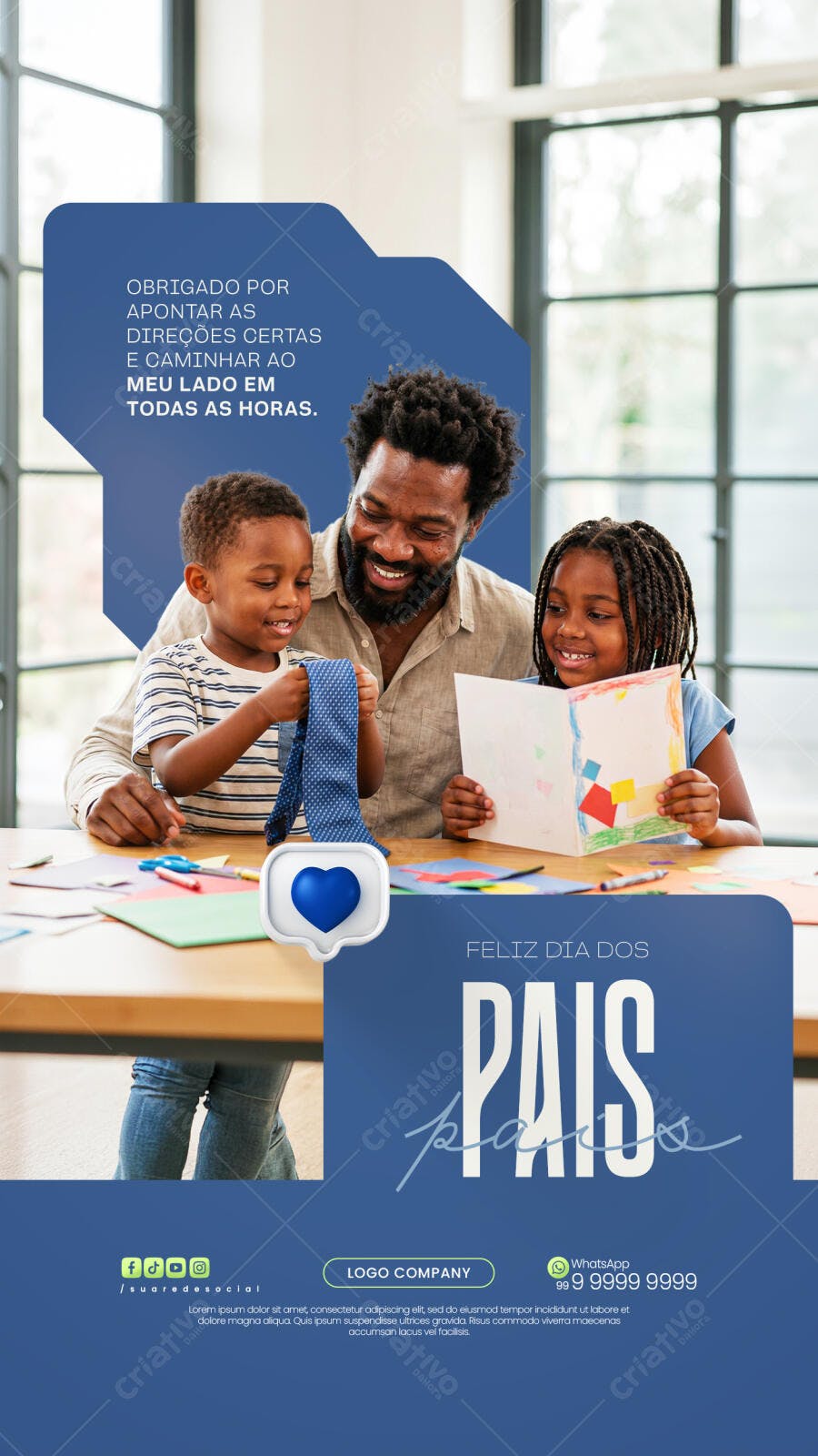 Story Instagram Dia dos Pais Família PSD Editável