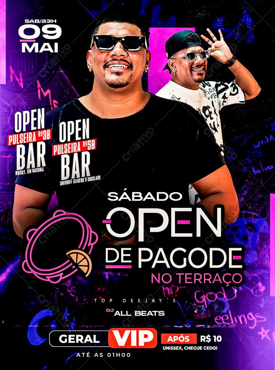 Flyer Festa Open de Pagode PSD Editável