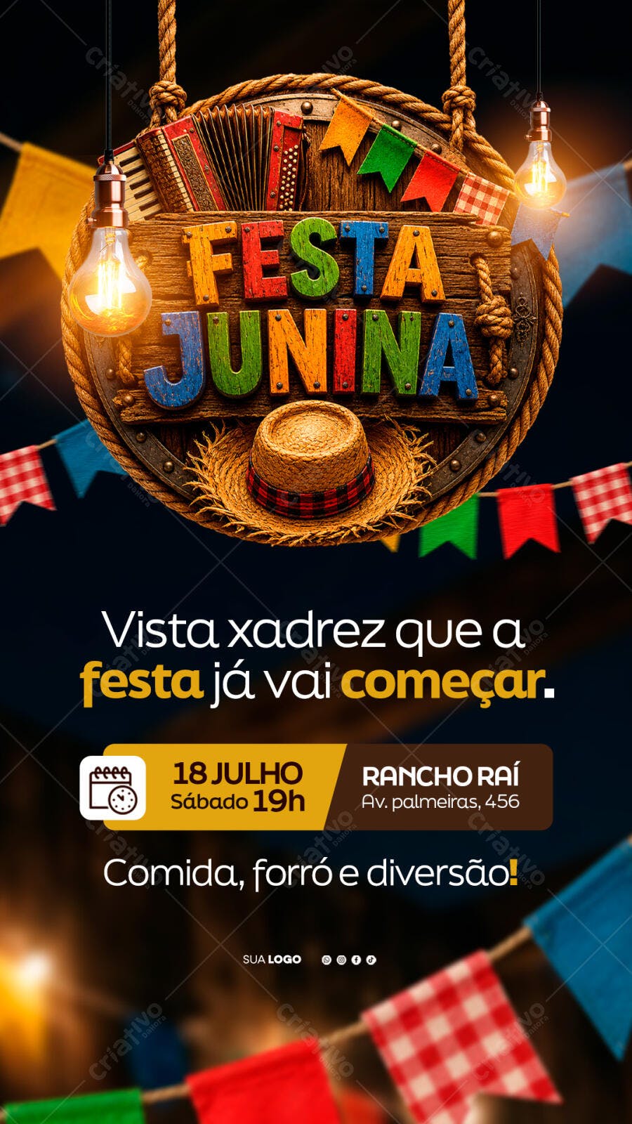 Flyer Festa Junina São João Story