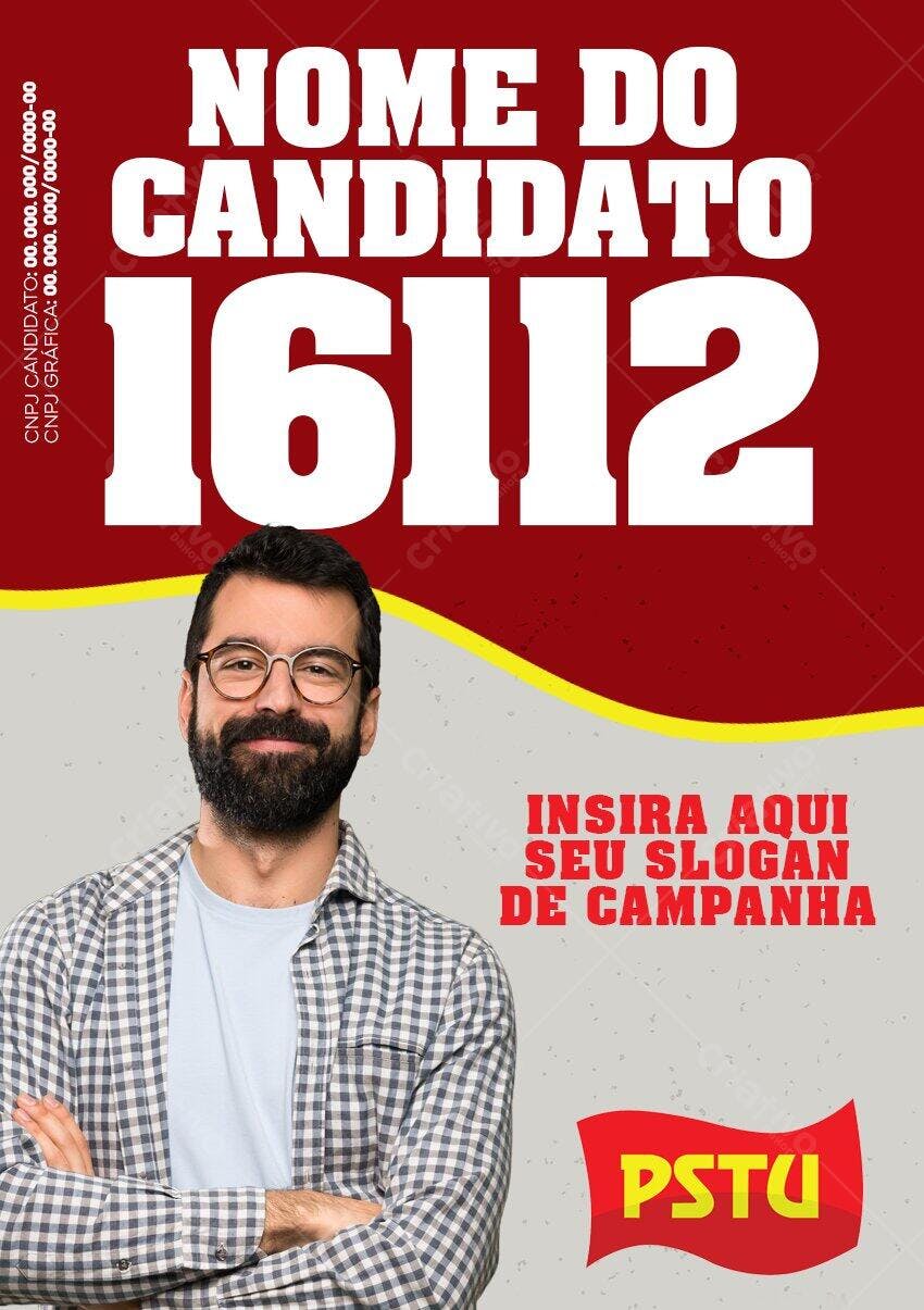 Flyer Campanha Política Candidato Eleições PSD Editável