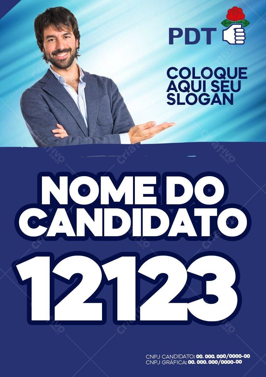 Flyer Campanha Política Candidato PDT PSD Editável