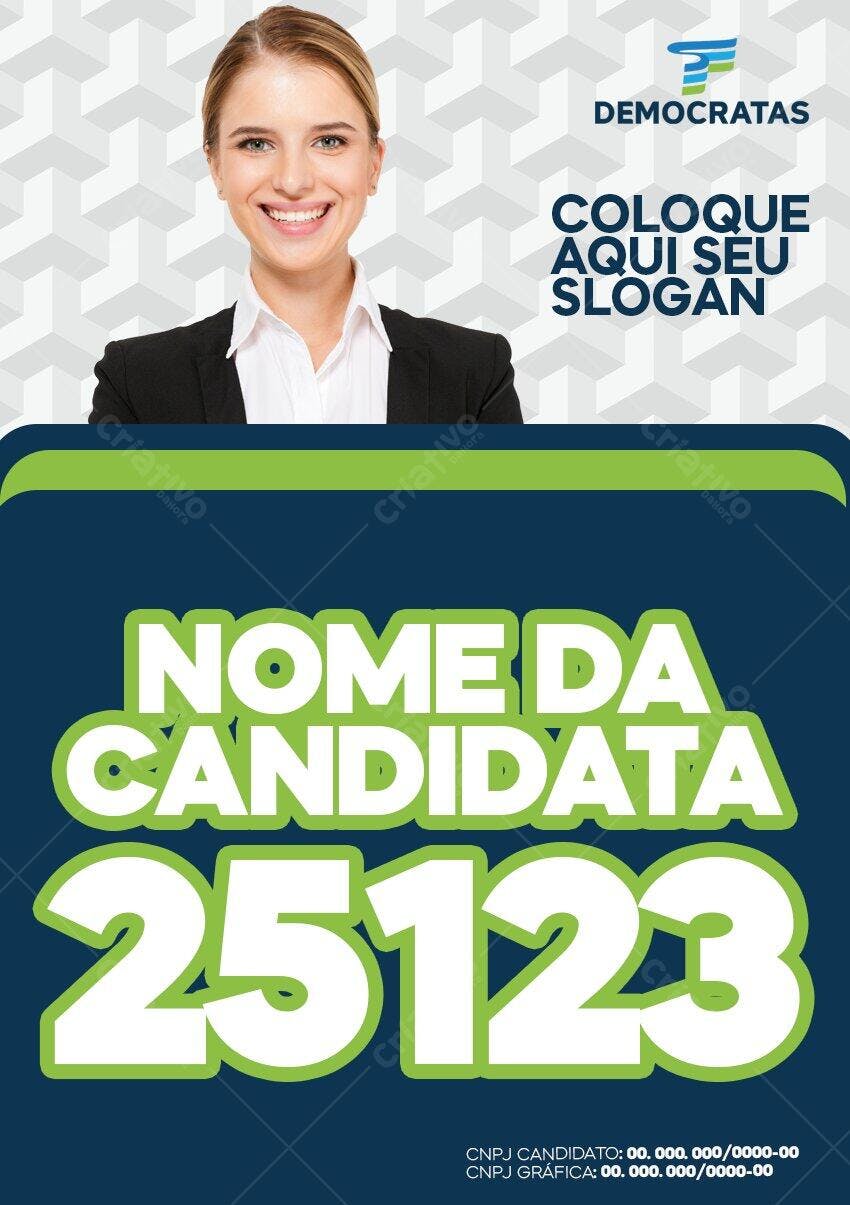 Flyer Campanha Política Eleições Candidata PSD Editável
