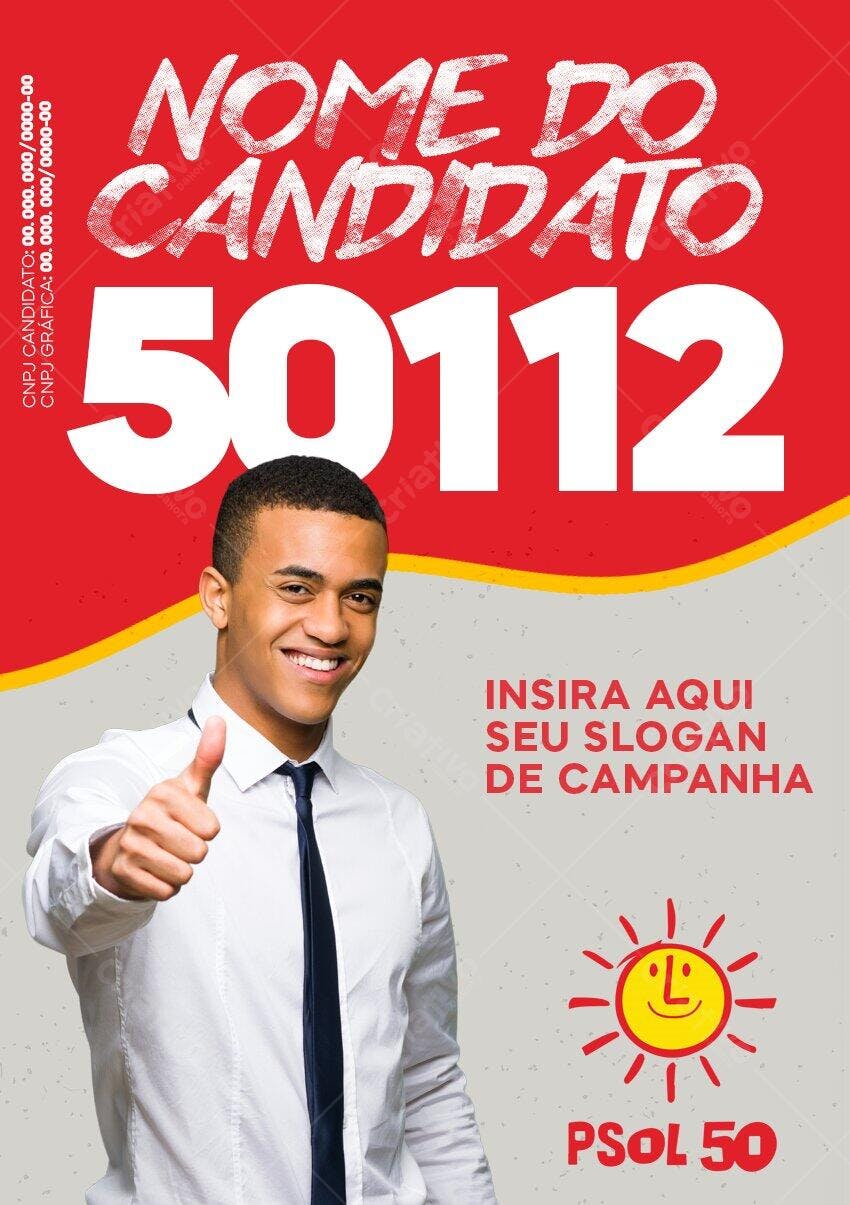 Flyer Campanha Política Eleições PSOL PSD Editável