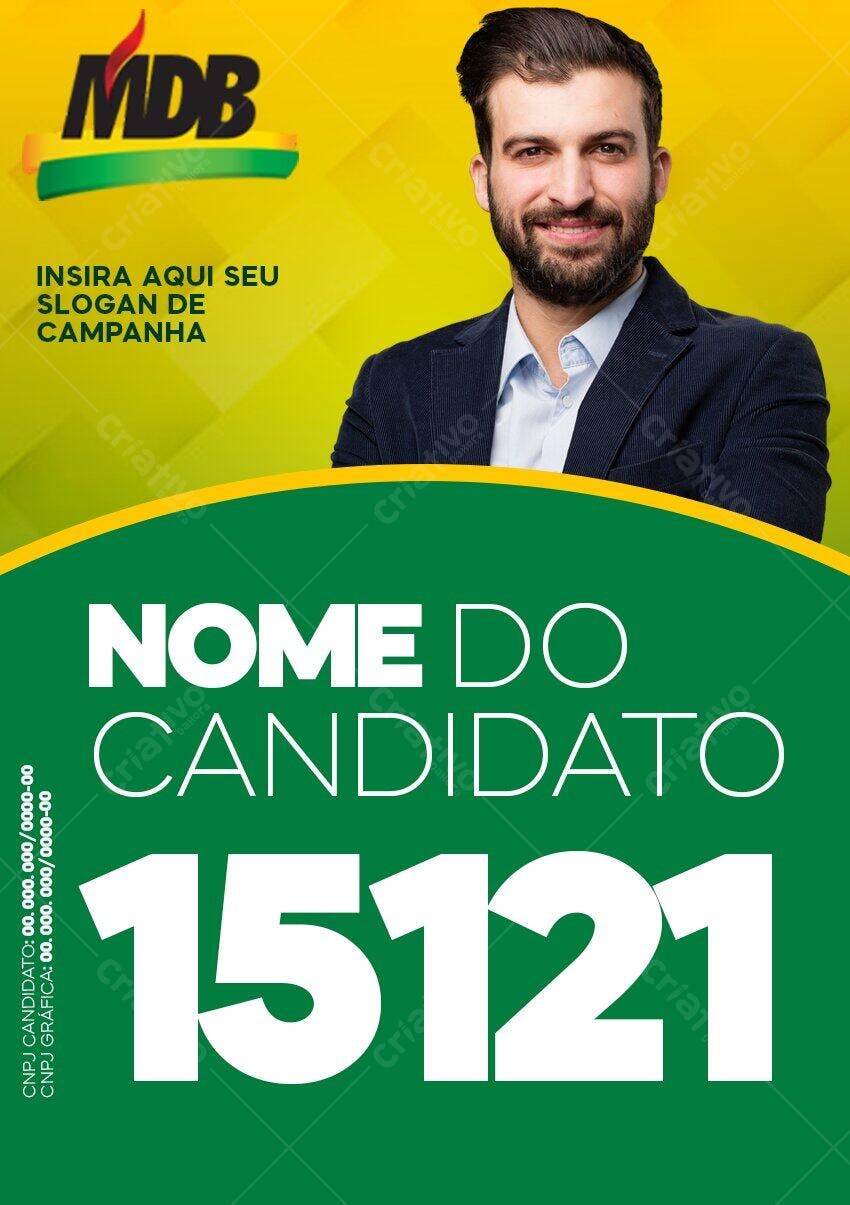 Flyer Campanha Política MDB Eleições PSD Editável