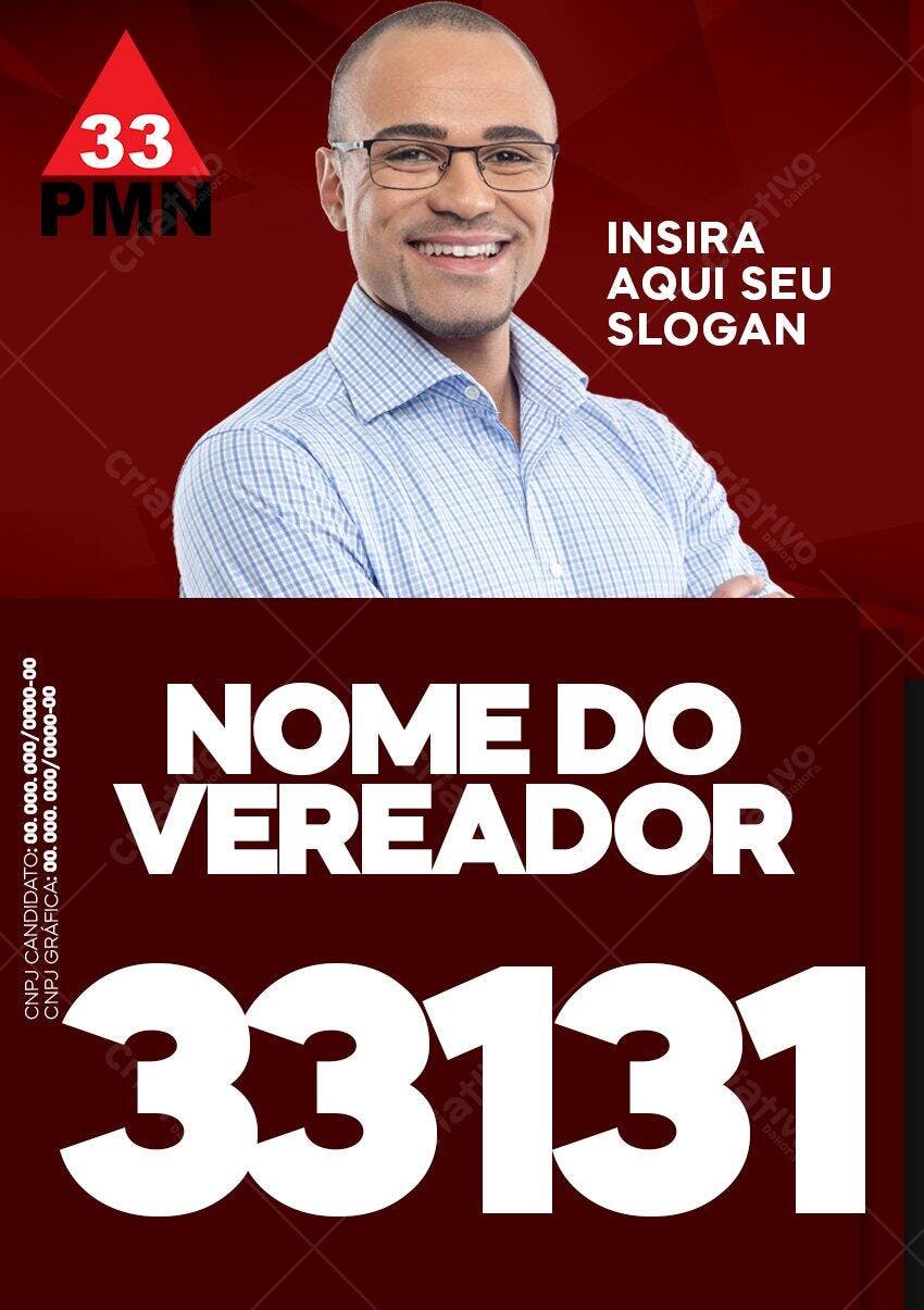 Flyer Campanha Política Vereador PMN PSD Editável