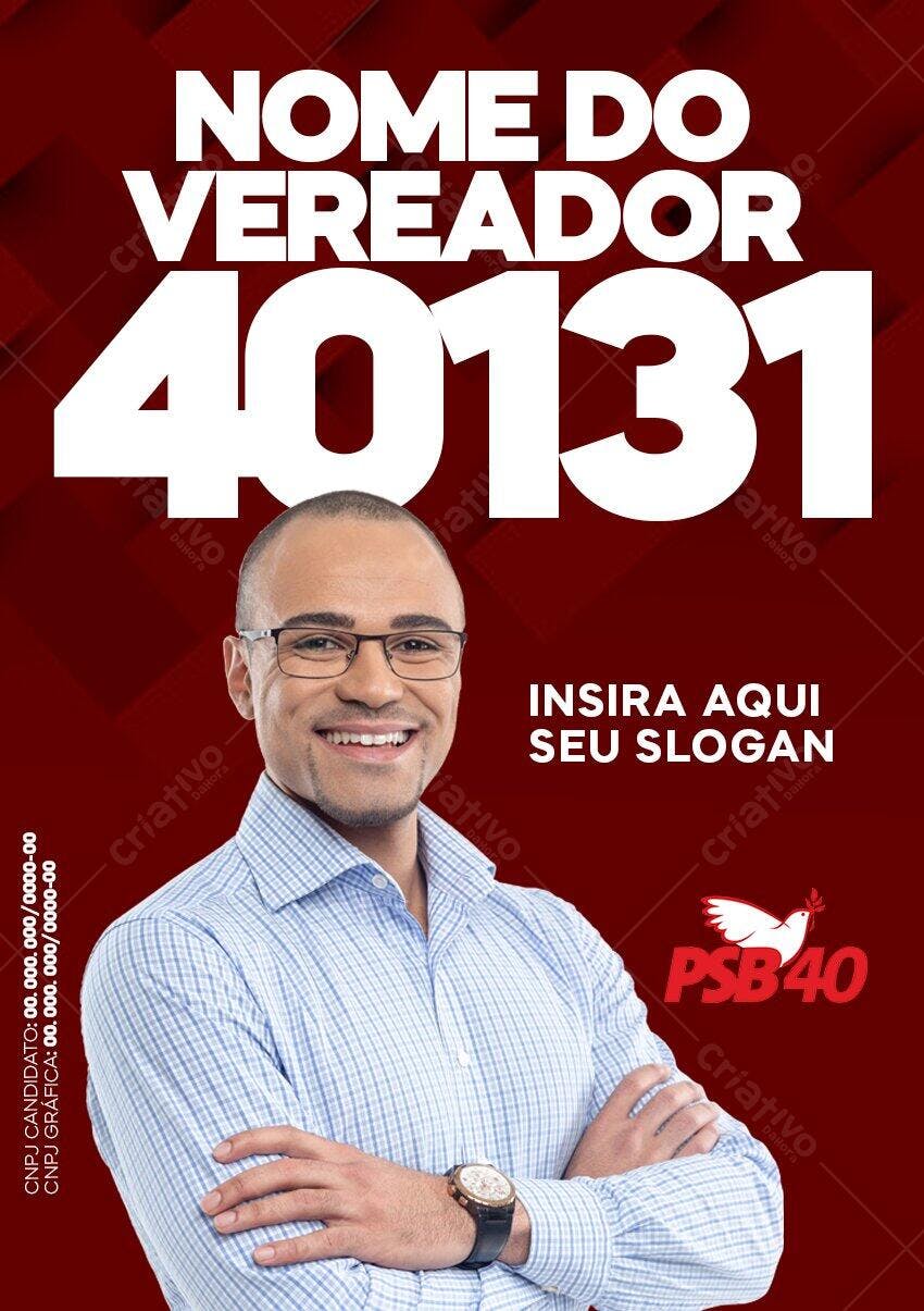 Flyer Campanha Política Vereador PSD Editável