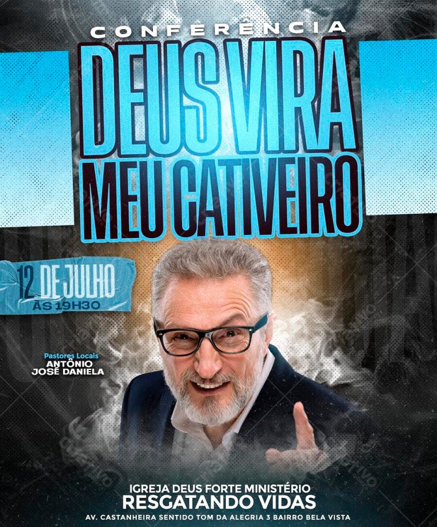 Flyer Conferência Igreja Evangélica Julho PSD Editável