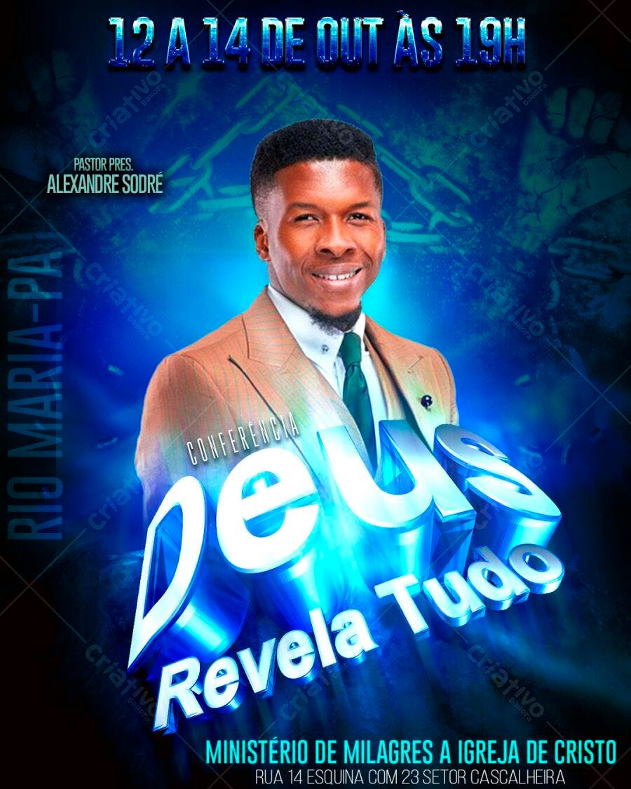 Flyer Conferência Igreja Evangélica Outubro PSD Editável